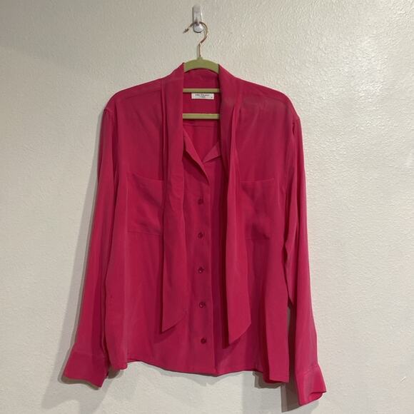 Equipment Femme Pink Neck Scarf Button Down Sz S - Picture 2 of 14